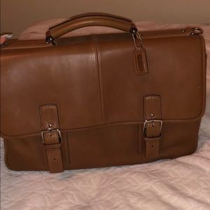 Leather Tan Coach messenger bag